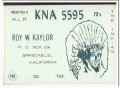 KNA-5595 Roy Kaylor Spreckles CA 1960s Vintage Postcard CB QSL 1