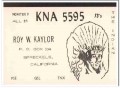 KNA-5595 Roy Kaylor Spreckles CA 1960s Vintage Postcard CB QSL 2