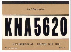 KNA-5620 Lew Lewellen Richmond CA 1960s Vintage Postcard CB QSL
