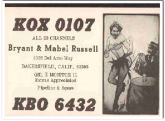 KOX-0107 Bryant Russell Bakersfield CA 1960s Vintage Postcard CB QSL 3