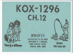 KOX-1296 Gordon Fleming Lynwood CA 1960s Vintage Postcard CB QSL