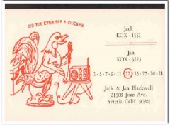 KOX-1551 Jack Blackwell Arresia CA 1960s Vintage Postcard CB QSL