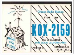 KOX-2159 Steve Tobin Long Beach CA 1960s Vintage Postcard CB QSL