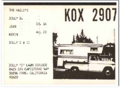 KOX-2907 Billy D Hazle Buena Park CA 1960s Vintage Postcard CB QSL