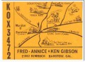 KOX-3472 Fred Gibson Barstow CA 1960s Vintage Postcard CB QSL Card 1