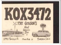 KOX-3472 Fred Gibson Barstow CA 1960s Vintage Postcard CB QSL Card 2