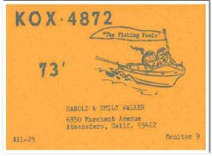 KOX-4872 Harold Walker Atascadero CA 1960s Vintage Postcard CB QSL 3