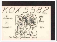 KOX-5582 John Giersch San Diego CA 1960s Vintage Postcard CB QSL KOX-5582 John Giersch San Diego CA 1960s Vintage Postcard CB QSL