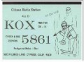 KOX-5861 Chuck Stevens Cypress CA 1960s Vintage Postcard CB QSL 2