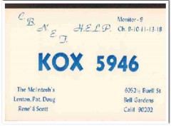 KOX-5946 Lenton McIntosh Bell Gardens CA 1960s Vintage Postcard CB QSL KOX-5946 Lenton McIntosh Bell Gardens CA 1960s Vintage Postcard CB QSL