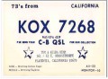 KOX-7268 Tom Beam Placentia CA 1960s Vintage Postcard CB QSL Card 2