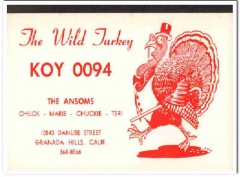 KOY-0094 Chuck Ansom Granada Hills CA 1960s Vintage Postcard CB QSL