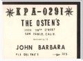 KPA-0291 John Osten San Pablo CA 1960s Vintage Postcard CB QSL 1