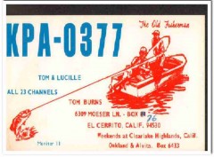 KPA-0377 Tom Burns El Cerrito CA 1960s Vintage Postcard CB QSL Card