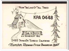 KPA-0448 Sal Betty Eureka CA 1960s Vintage Postcard CB QSL Card