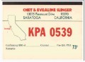KPA-0539 Chet Slinger Saratoga CA 1960s Vintage Postcard CB QSL 2