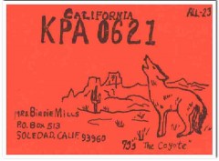 KPA-0621 Birdie Mills Soledad CA 1960s Vintage Postcard CB QSL 1