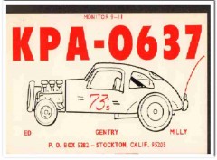 KPA-0637 Ed Gentry Stockton CA 1960s Vintage Postcard CB QSL Card