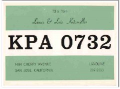 KPA-0732 Lance Kitzmiller San Jose CA 1960s Vintage Postcard CB QSL
