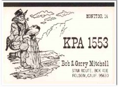 KPA-1553 Bob Mitchell Folsom CA 1960s Vintage Postcard CB QSL Card
