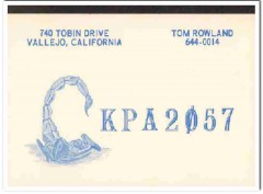KPA-2057 Tom Rowland Vallejo CA 1960s Vintage Postcard CB QSL Card