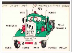 KPA-2077 Forrest Gollihar Stockton CA 1960s Vintage Postcard CB QSL