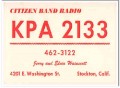 KPA-2133 Elvin Wainscott Stockton CA 1960s Vintage Postcard CB QSL 2
