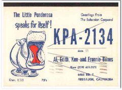 KPA-2134 Al Benes Firebaugh CA 1960s Vintage Postcard CB QSL Card
