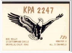 KPA-2247 Bob Holly Oroville CA 1960s Vintage Postcard CB QSL Card 1