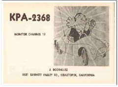KPA-2368 J Rodriguez Sebastopol CA 1960s Vintage Postcard CB QSL