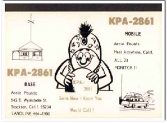 KPA-2861 Annie Pounds Stockton CA 1960s Vintage Postcard CB QSL