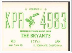 KPA-4983 Red Bryant El Sobrante CA 1960s Vintage Postcard CB QSL KPA-4983 Red Bryant El Sobrante CA 1960s Vintage Postcard CB QSL
