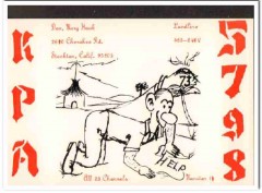 KPA-5798 Don Hoak Stockton CA 1960s Vintage Postcard CB QSL Card