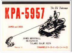 KPA-5957 James Berryhill Tulare CA 1960s Vintage Postcard CB QSL 2