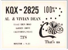 KQX-2825 Al Dean Garden Grove CA 1960s Vintage Postcard CB QSL Card KQX-2825 Al Dean Garden Grove CA 1960s Vintage Postcard CB QSL Card