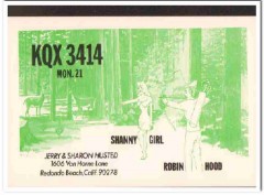 KQX-3414 Jerry Husted Redondo Beach CA 1960s Vintage Postcard CB QSL 1 KQX-3414 Jerry Husted Redondo Beach CA 1960s Vintage Postcard CB QSL 1