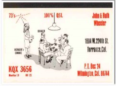 KQX-3656 John Wheeler Torrance CA 1960s Vintage Postcard CB QSL 1 KQX-3656 John Wheeler Torrance CA 1960s Vintage Postcard CB QSL 1