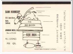 KQX-3684 Sam Hornsby Rialto CA 1960s Vintage Postcard CB QSL Card KQX-3684 Sam Hornsby Rialto CA 1960s Vintage Postcard CB QSL Card