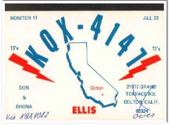 KQX-4147 Don Ellis San Bernadino CA 1960s Vintage Postcard CB QSL 2 KQX-4147 Don Ellis San Bernadino CA 1960s Vintage Postcard CB QSL 2