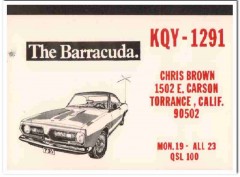 KQY-1291 Chris Brown Torrance CA 1960s Vintage Postcard CB QSL Card KQY-1291 Chris Brown Torrance CA 1960s Vintage Postcard CB QSL Card