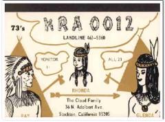 KRA-0012 Ray Cloud Stockton CA 1960s Vintage Postcard CB QSL Card KRA-0012 Ray Cloud Stockton CA 1960s Vintage Postcard CB QSL Card