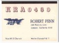 KRA-0480 Robert Penn Lemoore CA 1960s Vintage Postcard CB QSL Card 1