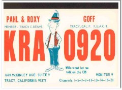 KRA-0920 Pahl Goff Tracy CA 1960s Vintage Postcard CB QSL Card