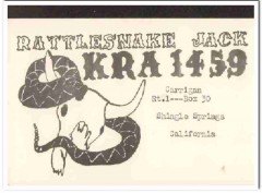 KRA-1459 Jack Carrigan Shingle Springs CA 60s Vintage Postcard CB QSL
