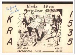 KRA-1535 Fred Adams Greenfield CA 1960s Vintage Postcard CB QSL