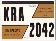 KRA-2042 Ralph Garcia Fremont CA 1960s Vintage Postcard CB QSL Card KRA-2042 Ralph Garcia Fremont CA 1960s Vintage Postcard CB QSL Card