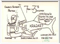 KRA-2427 Chuck Payton Santa Clara CA 1960s Vintage Postcard CB QSL KRA-2427 Chuck Payton Santa Clara CA 1960s Vintage Postcard CB QSL