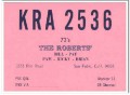 KRA-2536 Bill Roberts San Pablo CA 1960s Vintage Postcard CB QSL 3