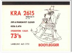KRA-2615 Jim Cloud Stockton CA 1960s Vintage Postcard CB QSL Card KRA-2615 Jim Cloud Stockton CA 1960s Vintage Postcard CB QSL Card
