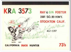 KRA-3573 Ray Foster Stockton CA 1960s Vintage Postcard CB QSL Card KRA-3573 Ray Foster Stockton CA 1960s Vintage Postcard CB QSL Card